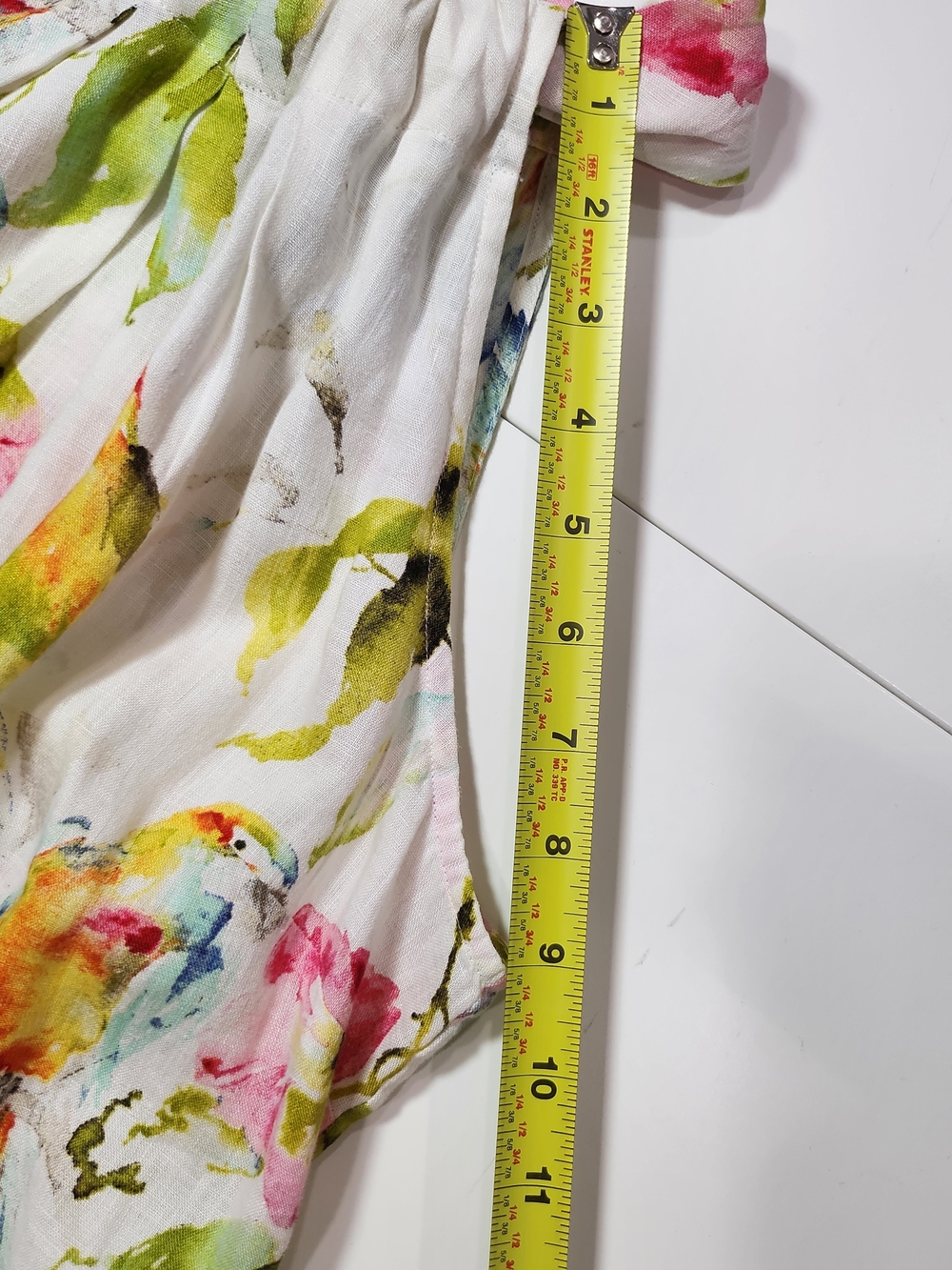 Tommy Bahama 100% Linen Tropical Parrot Floral Halter Top Back-Tie Blouse - Picture 15 of 15
